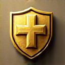 Golden shield icon representing data privacy.
